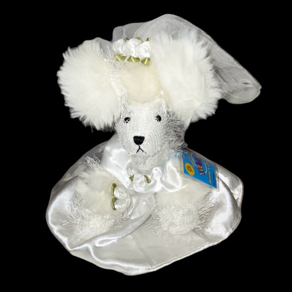 Vintage GANZ Webkinz White Dog Poodle Bride Dress Veil with Original Tag - Picture 1 of 7